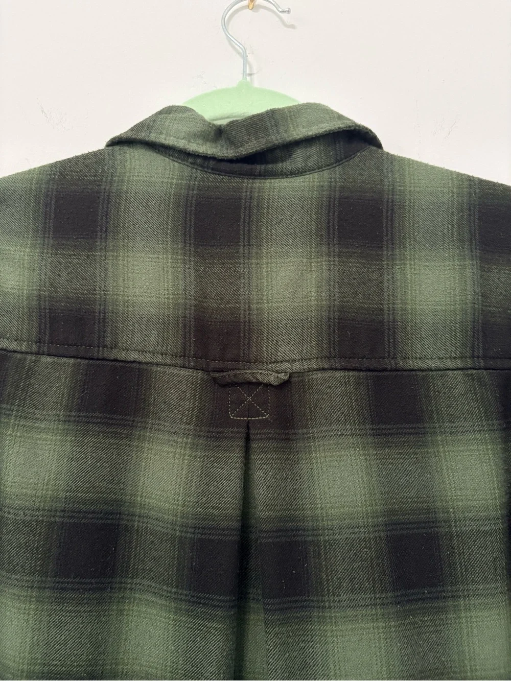 American Eagle Soft & Sexy Plaid Button Down Shirt Sz S Forest Green Black EUC - Picture 6 of 12